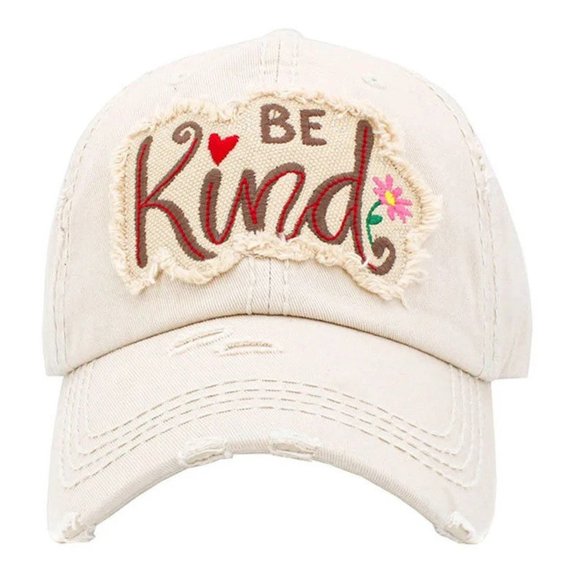 Accessories - DISTRESSED STONE 'BE KIND' CAP Brand New